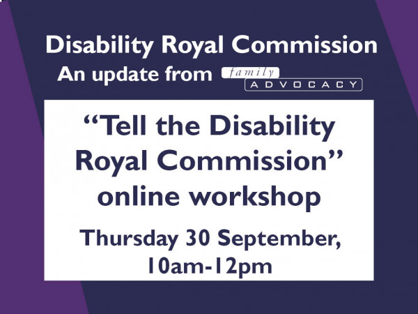 "Tell the Royal Commission" online workshop